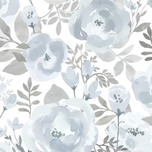 Orainege Floral Wallpaper Peel and Stick Wallpaper 17.3inx118.1in Self Adhesive Wallpaper Boho Contact Paper Removable Decorative Wall Paper for Bedroom Bathroom Shelf Liner Decor Vinyl,Blue