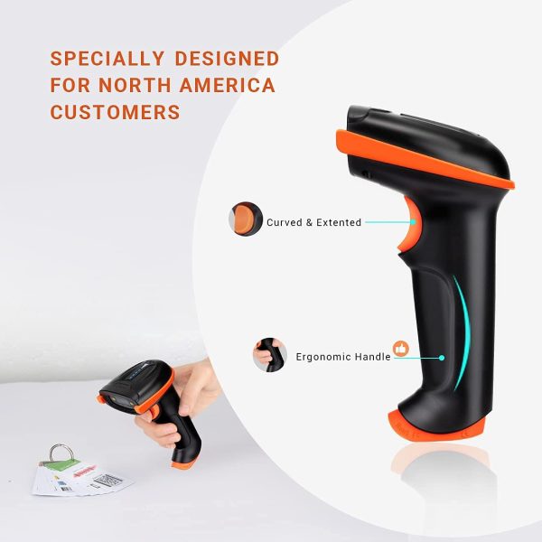 Tera Barcode Scanner Wireless 1D Laser Cordless Barcode Reader with Battery Level Indicator, Versatile 2 in 1 2.4Ghz Wireless and USB 2.0 Wired - Image 8
